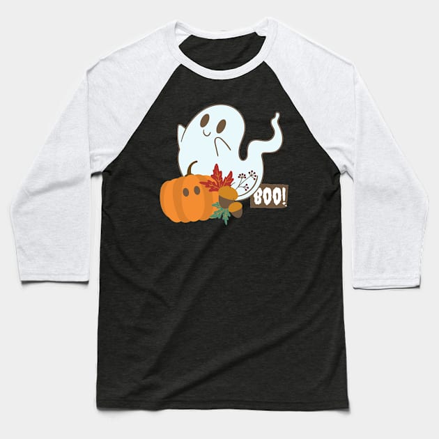 Halloween boooo cute ghost and pampkin Happy Halloween tpween2022 Baseball T-Shirt by BoogieCreates